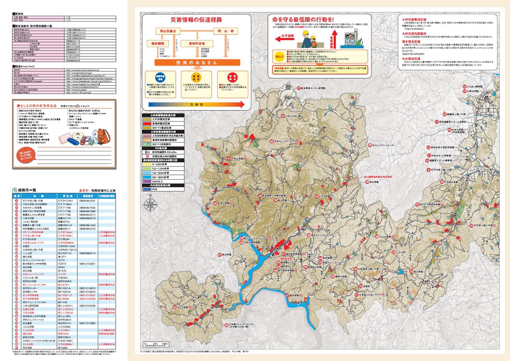 美咲町災害ハザードマップ